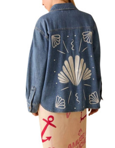 PBBGELO CAMICIA IN DENIM RICAMI MARINI COLLABORAZIONE 2
