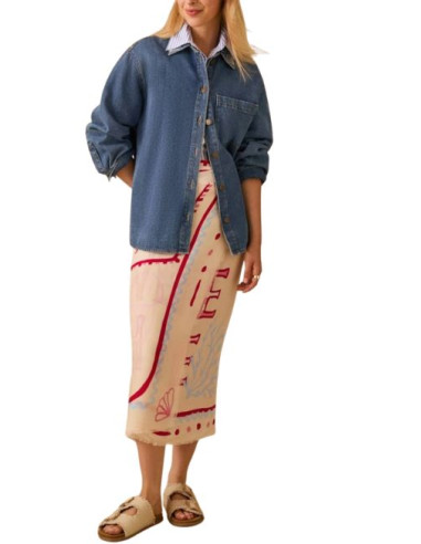 PBBGELO CAMICIA IN DENIM RICAMI MARINI...