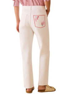 PBBSLALOM PANTALONE IN DRILL CON RICAMI MARINI 2