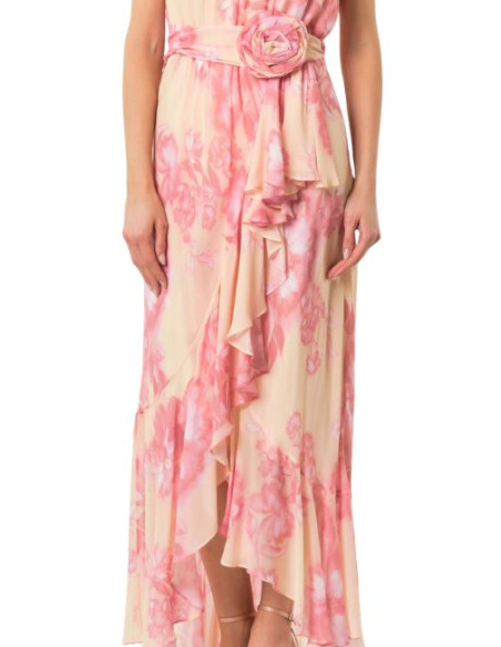 MLLFIERO ABITO ELEGANTE FANTASIA FLOREALE ROSA