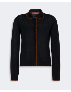 MSTTARGA CARDIGAN CON COLLETTO PROFILATO CUOIO