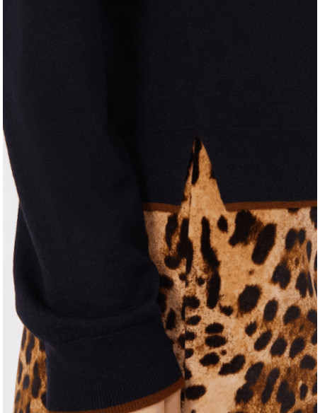 MSTTARGA CARDIGAN CON COLLETTO PROFILATO CUOIO