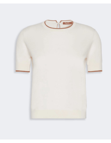 MSTAGENDA MAGLIA 1/2 MANICHE PROFILO CUOIO