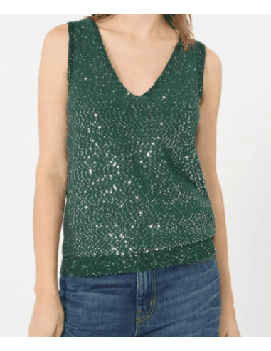 WKDMILORD GILET UN MAGLIA CON PAILLETTES