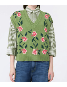 WKDALAMARO GILET IN MAGLIA RICAMO A FIORI 2