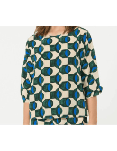 WKDADONE CAMICIA IN SETA FANTASIA 3/4 MANICHE