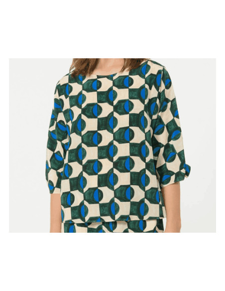 WKDADONE CAMICIA IN SETA FANTASIA 3/4 MANICHE