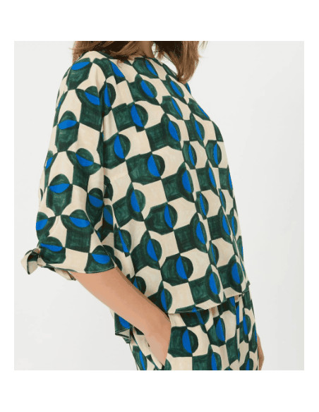 WKDADONE CAMICIA IN SETA FANTASIA 3/4 MANICHE