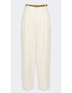 MSTADUNCO PANTALONE CON CINTURA CUOIO