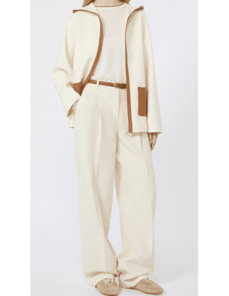 MSTADUNCO PANTALONE CON CINTURA CUOIO