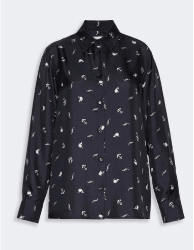WKDPAVIDO CAMICIA IN SETA FANTASIA MARINA