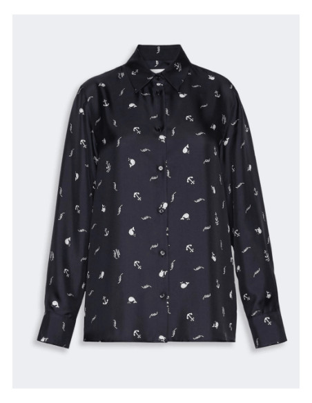 WKDPAVIDO CAMICIA IN SETA FANTASIA MARINA