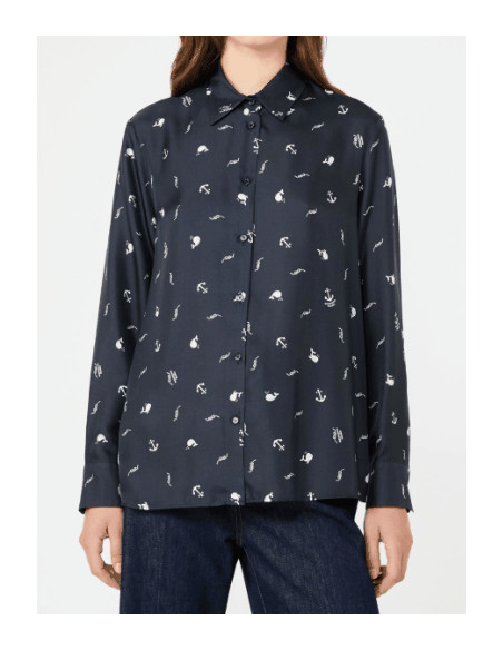 WKDPAVIDO CAMICIA IN SETA FANTASIA MARINA