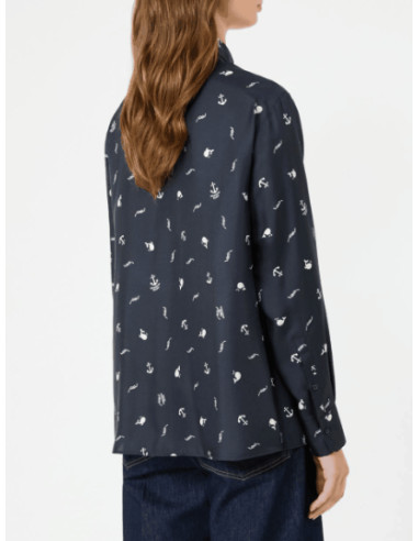 WKDPAVIDO CAMICIA IN SETA FANTASIA MARINA