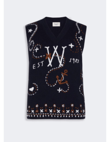 WKDCACAO GILET IN MAGLIA RICAMATO
