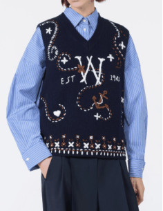 WKDCACAO GILET IN MAGLIA RICAMATO 2