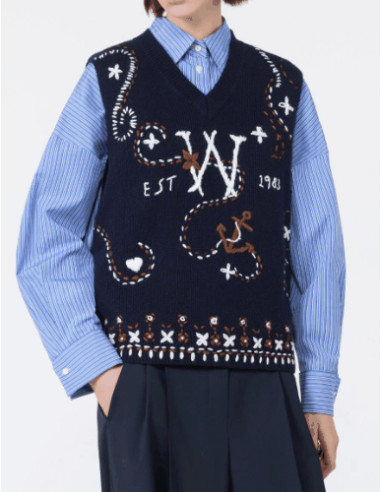 WKDCACAO GILET IN MAGLIA RICAMATO