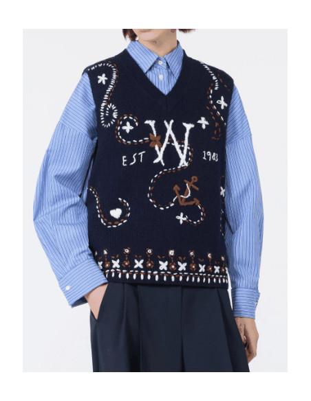 WKDCACAO GILET IN MAGLIA RICAMATO