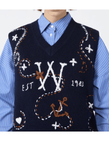 WKDCACAO GILET IN MAGLIA RICAMATO