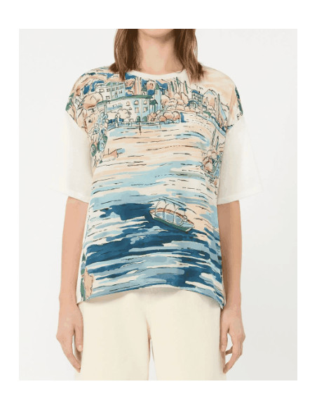 WKDTERZO BLUSA CON STAMPA SETA DAVANTI