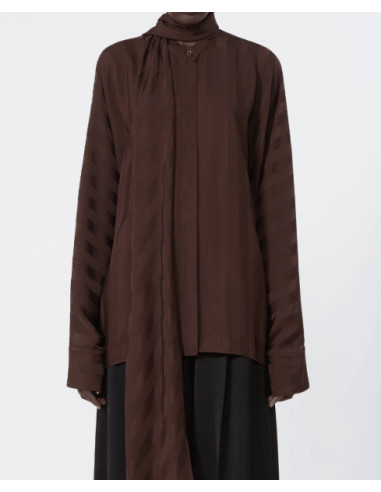 SPXCORSARO BLUSA IN TESSUTO FASCIATO TONO SU TONO