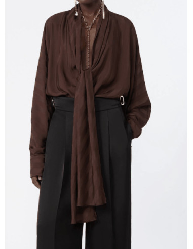 SPXCORSARO BLUSA IN TESSUTO FASCIATO TONO SU TONO
