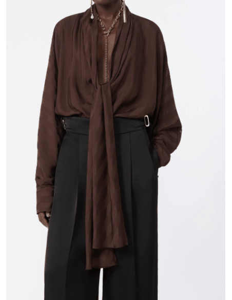 SPXCORSARO BLUSA IN TESSUTO FASCIATO TONO SU TONO