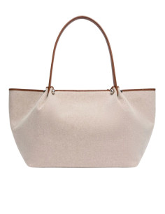 WKAGETTO BORSA GRANDE IN TELA CON BORDI CUOIO 2