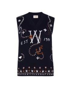 WKDCACAO GILET IN MAGLIA RICAMATO