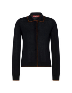 MSTTARGA CARDIGAN CON COLLETTO PROFILATO CUOIO