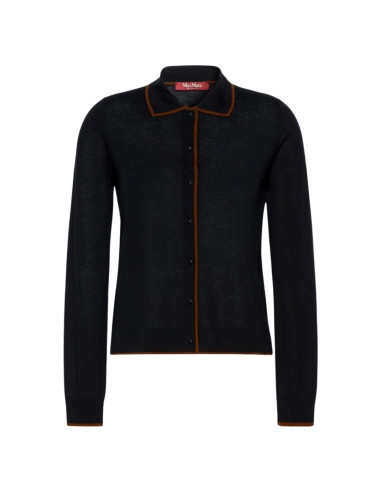 MSTTARGA CARDIGAN CON COLLETTO PROFILATO CUOIO