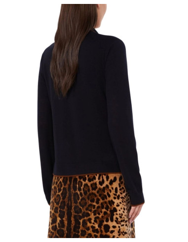 MSTTARGA CARDIGAN CON COLLETTO PROFILATO CUOIO