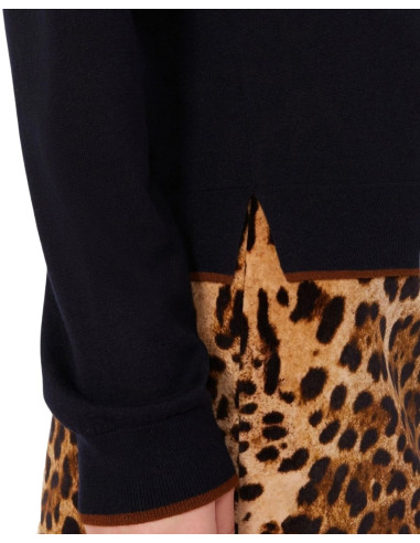MSTTARGA CARDIGAN CON COLLETTO PROFILATO CUOIO