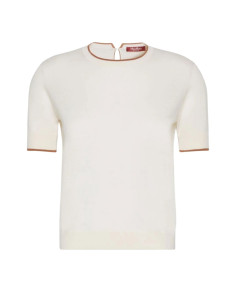 MSTAGENDA MAGLIA 1/2 MANICHE PROFILO CUOIO