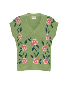 WKDALAMARO GILET IN MAGLIA RICAMO A FIORI