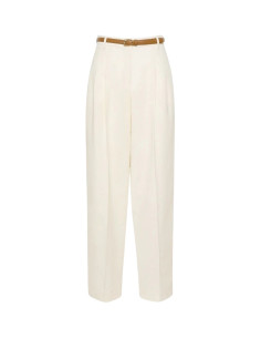 MSTADUNCO PANTALONE CON CINTURA CUOIO