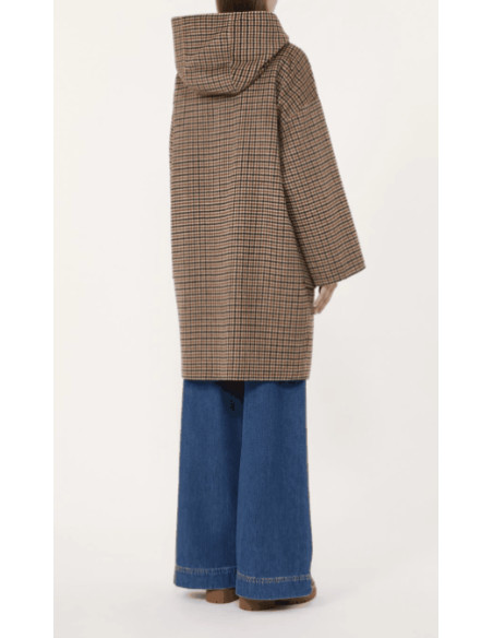 WKDBALTA CAPPOTTO A QUADRETTINI CON CAPPUCCIO