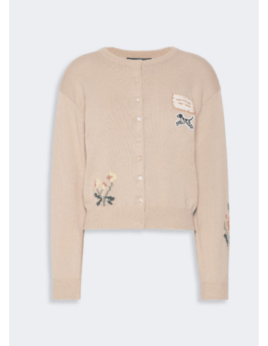 WKDTEIERA CARDIGAN IN CORDONETTO CON APPLICAZIONI