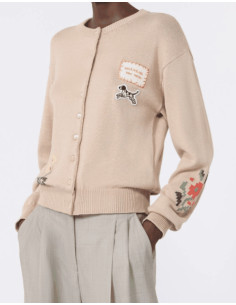 WKDTEIERA CARDIGAN IN CORDONETTO CON APPLICAZIONI 2