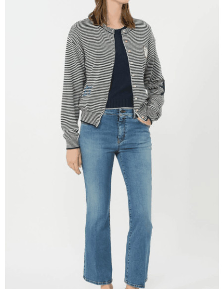 WKDTEIERA CARDIGAN IN CORDONETTO CON APPLICAZIONI