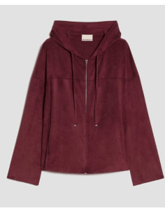 PBJGOCCE CARDIGAN IN SUEDE CON CAPPUCCIO