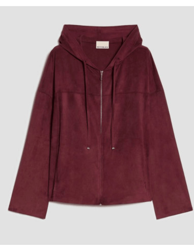 PBJGOCCE CARDIGAN IN SUEDE CON CAPPUCCIO