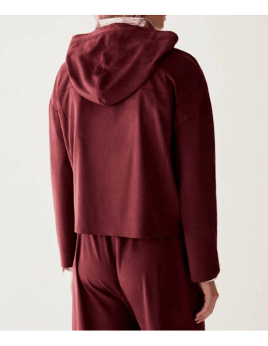 PBJGOCCE CARDIGAN IN SUEDE CON CAPPUCCIO