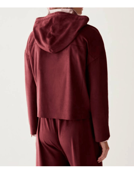 PBJGOCCE CARDIGAN IN SUEDE CON CAPPUCCIO