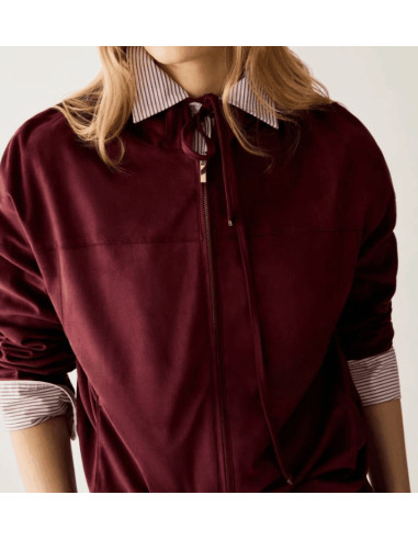 PBJGOCCE CARDIGAN IN SUEDE CON CAPPUCCIO