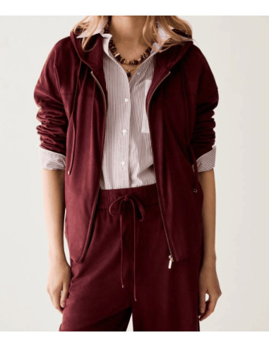PBJGOCCE CARDIGAN IN SUEDE CON CAPPUCCIO
